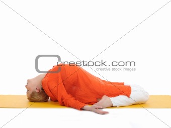series or yoga photos. young woman in fish pose