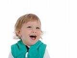 Cute little child 2 years old smiling . isolated on white