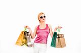 attractive young shopping woman with bags