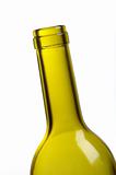 part of empty green wine bottle isolated over white