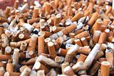Many cigarette butts