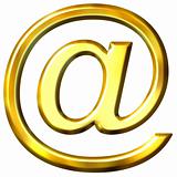 3d golden email symbol