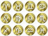 3D Golden Zodiac Signs