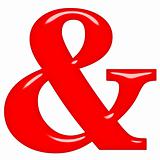 3D Red Ampersand
