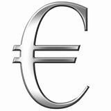 3D Silver Euro Symbol 