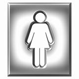 3D Silver Female Sign
