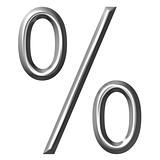3D Silver Percent Symbol