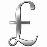 3D Silver Pound Symbol 