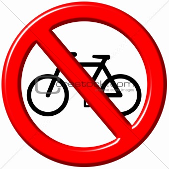 No bicycles 3d sign