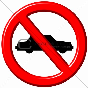 No cars allowed 3d sign