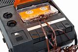 Magnetic audio tape cassette recorder 