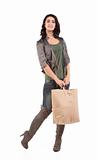 young woman with shopping bag