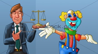 clown and lawyer
