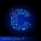 One letter of broken glass - C