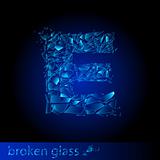 One letter of broken glass - E
