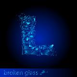 One letter of broken glass - L