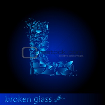 One letter of broken glass - L