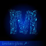 One letter of broken glass - M