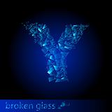 One letter of broken glass - Y