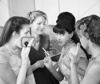 Women Gossiping in Kitchen