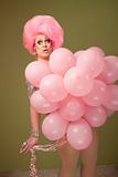 Man in Drag With Pink Balloons