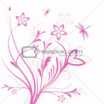 floral background with butterfly