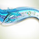 Background with dolphins