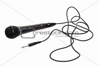 Black microphone with cable 