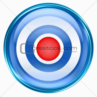 Record icon blue, isolated on white background.