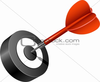 Red dart hitting the target