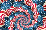 Patriotic grunge swirl with stars and stripes