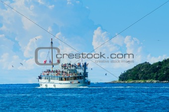 White boat On The Sea Of Adriatic