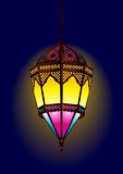 Old style arabic lamp for ramadan / eid - vector illustration