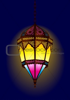 Old style arabic lamp for ramadan / eid - vector illustration