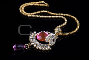 Indian Jewelery Necklace Closeup