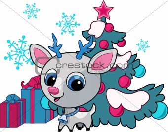 Christmas deer vector illustration
