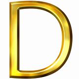 3D Golden Letter D