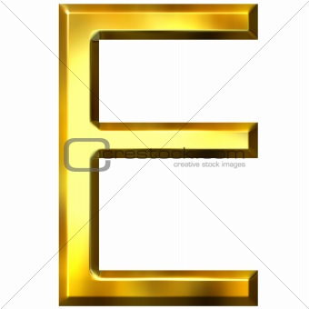 3D Golden Letter E