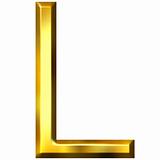 3D Golden Letter L