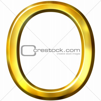 3D Golden Letter O