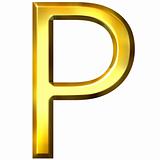 3D Golden Letter P