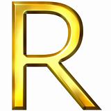 3D Golden Letter R