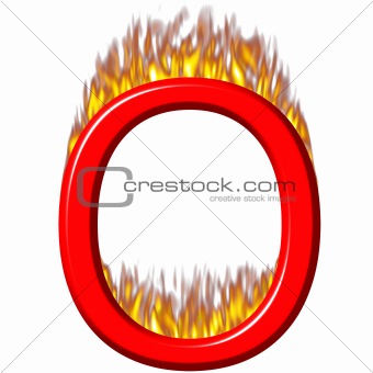 3D Letter O on Fire
