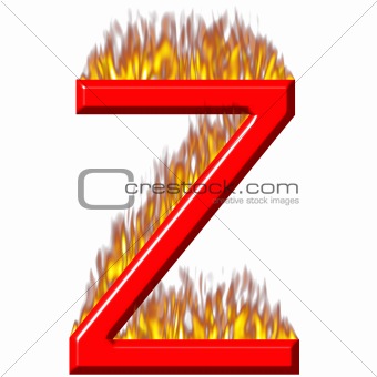 3D Letter Z on Fire