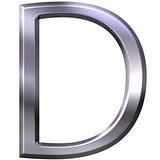 3D Silver Letter D