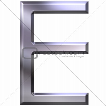 3D Silver Letter E