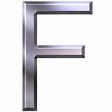 3D Silver Letter F