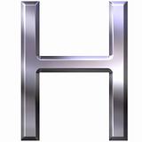 3D Silver Letter H
