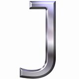 3D Silver Letter J
