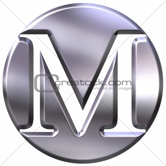 3D Silver Letter M